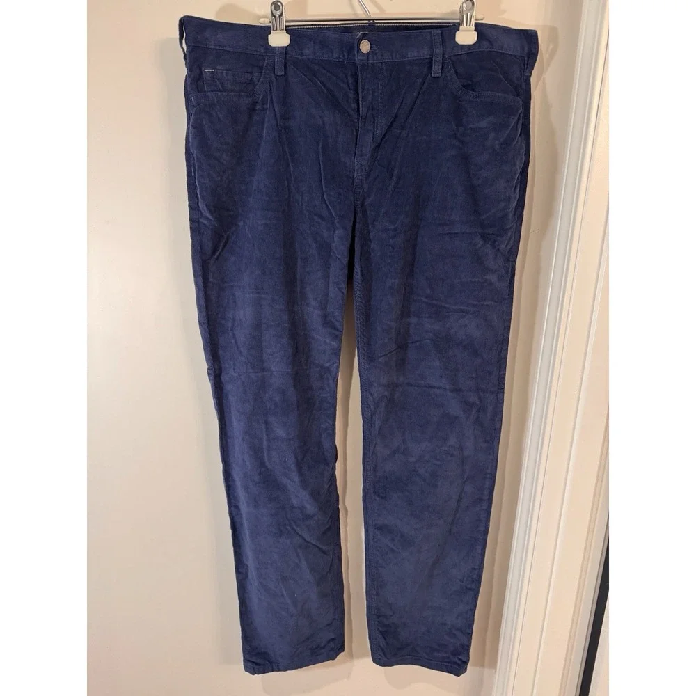 Banana Republic Corduroy Traveler Pants 38x32 Men's Navy Blue Slim Fit‎